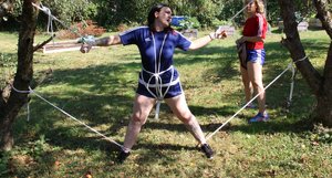 Shiny Nylon Arts Bound invite you to explore free photos featuring elegant woman in some playful lesbian foreplay